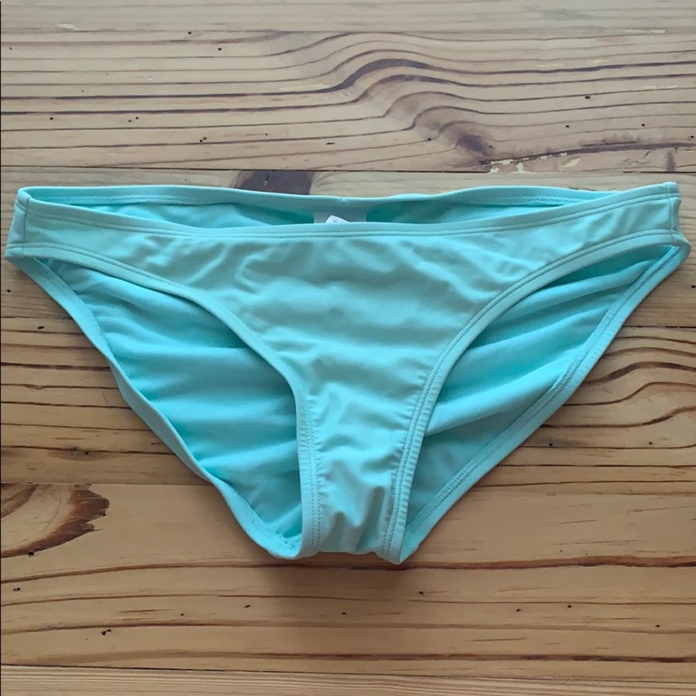 Blue Ruched Bikini Bottom